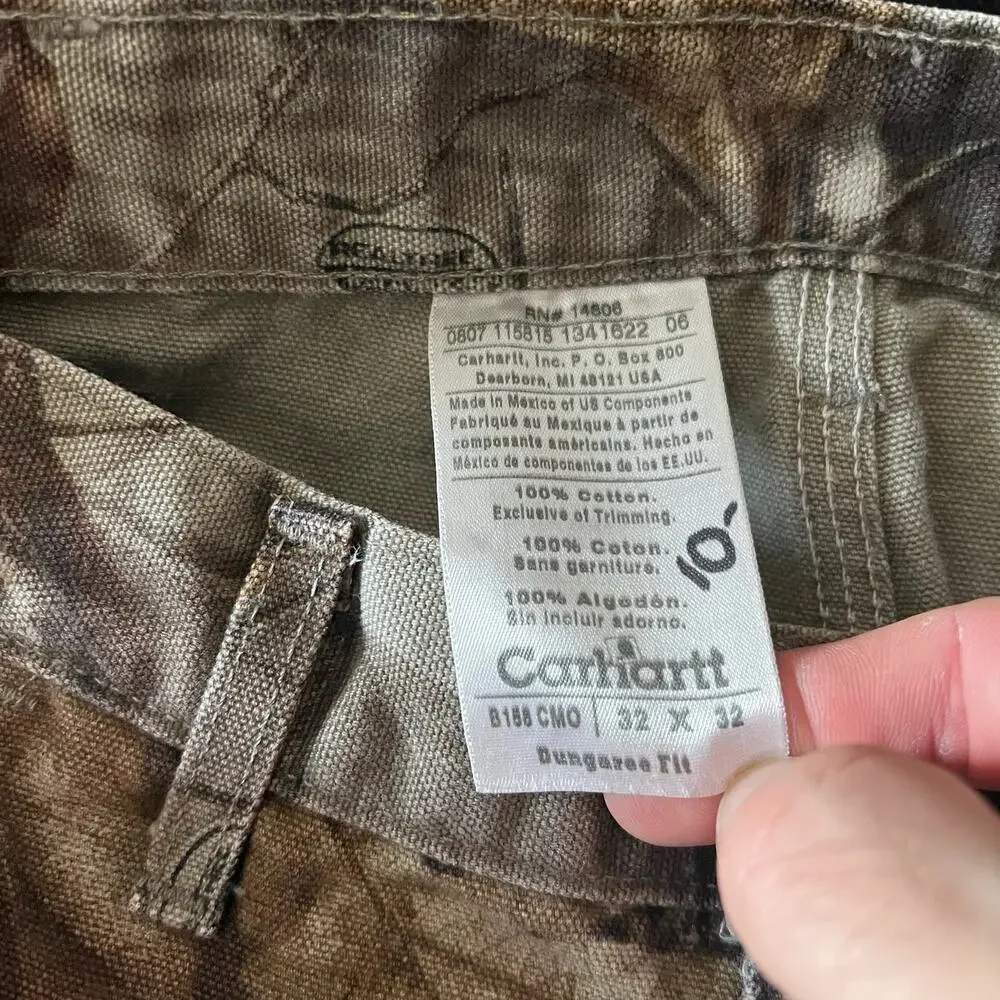 Carhartt B158 CMO realtree camo work wear carpenter pants